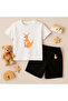 T-Shirt Shorts Kids Set 100% Cotton Comfortable Cut Casual Cute Printed 2-Piece Combination