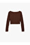 Bürümcük Boat Neck Off-The-Shoulder Long Sleeve T-Shirt - 4