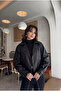 Women's Black Oversized Leather Jacket