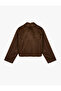Faux Fur Coat Crop Long Sleeve Buttoned with Pockets - 4