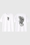 Ancient Lion Design Printed White Oversize t Shirt