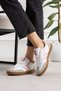 Retro-V Unisex Rubber Sole Lace-Up Retro Sneaker Sports Shoes White Pink - 3