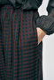 Women's Modern Plaid Patterned Shalwar Trousers with Elastic Cuffs - 2