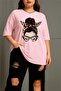 Ceny Women's Large Size Oversized Printed Crew Neck Cotton T-Shirt Relaxed Fit Unisex Lover Combi
