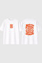 Melt Inside Design Printed White Oversize T-Shirt