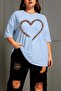 Love Women's Plus Size Oversized Printed Crew Neck Cotton T-Shirt Relaxed Fit Unisex Couple Combo