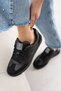 Retro-V Unisex Rubber Sole Lace-Up Retro Sneaker Sports Shoes Black - 2