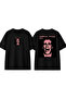 Psycho Design Printed Black Oversize T-Shirt