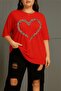 Love Women's Plus Size Oversized Printed Crew Neck Cotton T-Shirt Relaxed Fit Unisex Couple Combo
