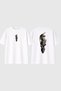 Ancient Angel Design Printed White Oversize t Shirt