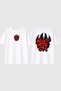 Beast Mod on Design Printed White Oversize t Shirt