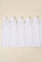 5-Pack 100% Cotton Ribbed Wide Strap Baby Girl Undershirt Set - Soft Anti-Sweat White Underwear - 3