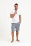 شورت مخطط باللون الأزرق الداكن والأبيض للرجال - 3