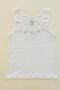 Pack of 5 100% Cotton Ribbed Fabric Embroidered Wide Strap Baby Girl Undershirts - 5