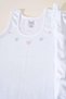 Pack of 5 100% Cotton Ribbed Fabric Embroidered Wide Strap Baby Girl Undershirts - 4