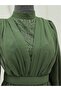 Beaded and Sequined Detailed Belted Chiffon Stylish and Glamorous Evening Dress for Special Occasions - 3