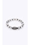 Natural Stone White 10mm Howlite Stone Silver Detail Men's Bracelet