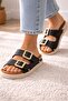 Women's Double Buckle Anatomical-Orthopedic Daily Slippers - Comfortable Sole - 4