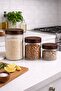 3-Piece Jar Set with Lids Acacia Multi-Purpose Glass Set - 3