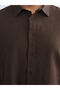 Big Size Regular Fit Long Sleeve Linen Look Men's Shirt - 3