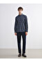 Esvab • Modern & Distinctive Standart Fit Long Sleeve Checkered Embroidered Men's Shirt - 2