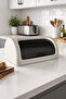 Rattan Patterned Plastic Bread Box with Non-Slip Base, Sliding Lid Kitchen Organizer - 3