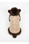 Plush Dog Vest Beige Rose Plush Snap Closure