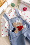 Denim 2-Piece Baby Girl Jeans Overalls with Teddy Bear Figure - 3