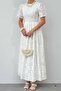 Eyelet Embroidery Embroidered Short Sleeve Midi Evening Graduation Special Occasion Dress 849 - 4
