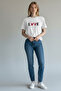 Unisex White Love Printed Regular Fit Short Sleeve Basic T-Shirt
