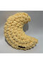 Hand Knitted Yellow Puffy Moon Pillow - Ultra Soft Gift Decorative Pillow 34X25 cm - 3