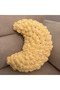 Hand Knitted Yellow Puffy Moon Pillow - Ultra Soft Gift Decorative Pillow 34X25 cm - 4
