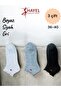 3 Pairs of Gray, Black and White Women's Heart Patterned Ruffled Booties Socks with Non-Squeezing Rubber Technology - 2