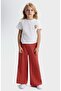 Li̇mi̇ Girl's Soft Texture Linen Shirt Jacket Loose Pants Lycra T-Shirt 3-Piece Set - 5
