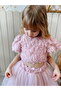 Girls' Rose Embossed Cropped Top & Skirt Set - 4