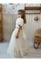 Girls' Rose Embossed Cropped Top & Skirt Set - 3