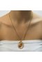 316L Anti-Tarnish Steel Gold Color Flower Motif Women's Necklace