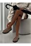 Mi Luz Vegan Leather Beige Suede Moccasin Loafer Shoes with Gathered Detail on the Front - 3