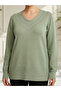 V-Neck Nopenli Seasonal Young Mother Blouse / Çağla Green