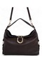 Brown Casual Soft Textured Women's Hand and Shoulder Bag with Lock Detail and Long Strap - 3