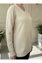 V-Neck Nopenli Seasonal Young Mother Blouse / Cream - 3