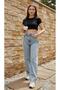 Mery Kar Mavi Wide Leg Cut-Leg Lycra-Free Palazzo Jeans Palazzo Trousers - 2