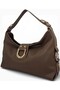 Mink Casual Soft Textured Women's Hand and Shoulder Bag with Lock Detail and Long Strap - 2