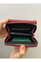 Cross-Covered Burgundy Leather Women's Wallet with Gold Detail - 5