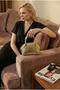 Women's Crocodile Patterned Mini Metallic Crocodile Printed Evening Dress Bag with Strap for Hand and Shoulder - 2