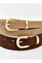 Brown Leather-Look women's belt 2-pack from gulis store - 5