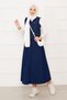 Asymmetric Vest and Skirt Denim Two-Piece Set Dark Blue