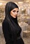 Black Silver Pleated Bandana Evening Dress Shawl - 2