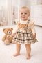 Baby Girl 2-Piece Salopet Set with Skirt, Long Sleeve, Teddy Bear Detail, New Season Cotton Holiday Outfit - 6