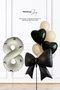 Birthday Black Bow and Hearts Retro Cream Balloon Set Set231